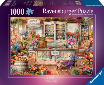 Puzzelwereld legpuzzel ravensburger 12627 all seasons flowershop  1000 stukjes f