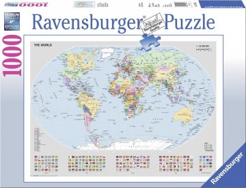 Puzzelwereld legpuzzel ravensburger 156528 staatkundige wereldkaart 1000 stukjes F