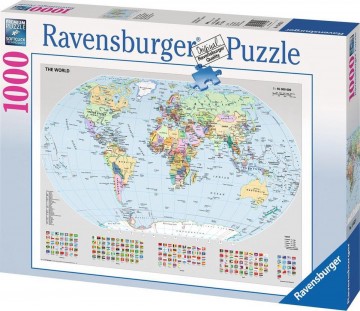 Puzzelwereld legpuzzel ravensburger 156528 staatkundige wereldkaart 1000 stukjes R