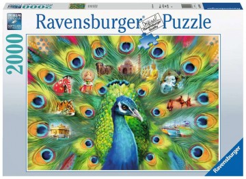 Puzzelwereld legpuzzel ravensburger 165674 land of peacock 2000 stukjes F