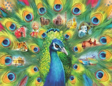 Puzzelwereld legpuzzel ravensburger 165674 land of peacock 2000 stukjes P