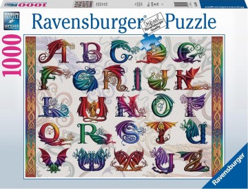 Puzzelwereld legpuzzel ravensburger 168149 drakenalfabet 1000 stukjes F