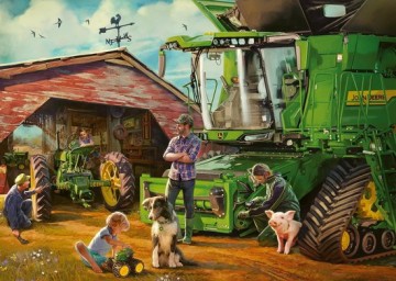 Puzzelwereld legpuzzel ravensburger 168392 john deere toen en nu 1000 stukjes P