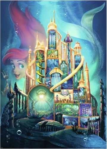 Puzzelwereld legpuzzel ravensburger 173372 disney castles ariel  1000 stukjes p