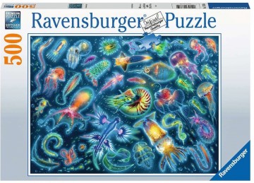 Puzzelwereld legpuzzel ravensburger 173754 kleurrijke kwallen  500 stukjes f