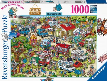Puzzelwereld legpuzzel ravensburger 175789 rays comic holiday resort 1 the campsite  1000 stukjes f