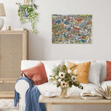 Puzzelwereld legpuzzel ravensburger 175789 rays comic holiday resort 1 the campsite  1000 stukjes s2