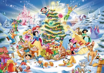 Puzzelwereld legpuzzel ravensburger 192878 kerstmis met disney  1000 stukjes p