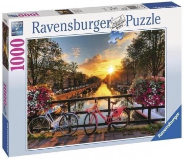 Puzzelwereld legpuzzel ravensburger 196067 fietsen in amsterdam 1000 stukjes R