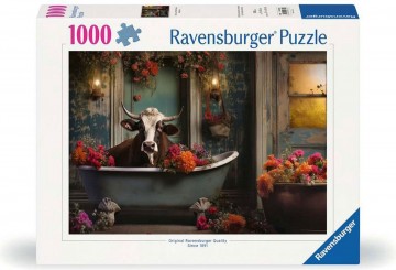 Puzzelwereld legpuzzel ravensburger 7821 the cow in the bathtub  1000 stukjes f