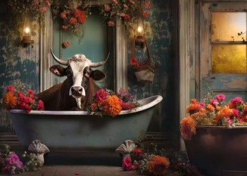 Puzzelwereld legpuzzel ravensburger 7821 the cow in the bathtub  1000 stukjes p