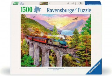 Puzzelwereld legpuzzel ravensburger 7951 trein in de herfst  1500 stukjes f