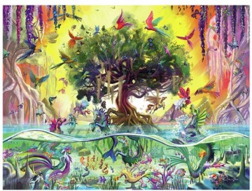 Puzzelwereld legpuzzel ravensburger 7982 eenhoorn aan zee en vrienden  1500 stukjes p