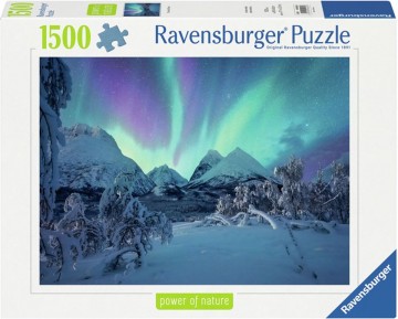 Puzzelwereld legpuzzel ravensburger 8026 dansend noorderlicht  1500 stukjes f