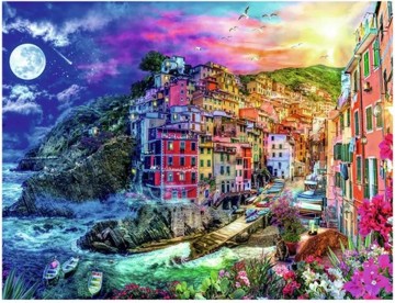 Puzzelwereld legpuzzel ravensburger 8033 kleurrijk cinque terre  2000 stukjes p