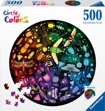 Puzzelwereld legpuzzel ravensburger 8200 round puzzle  insectscircle ofcolors  500 stukjes f