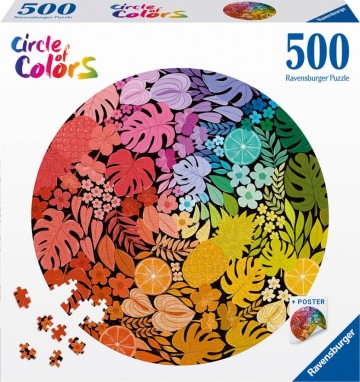 Puzzelwereld legpuzzel ravensburger 8217 round puzzle   tropical circle ofcolors  500 stukjes f