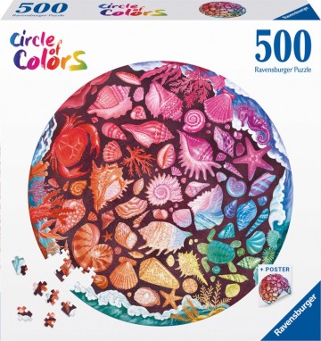 Puzzelwereld legpuzzel ravensburger 8231 round puzzle  seashellscircle ofcolors  500 stukjes f