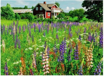 Puzzelwereld legpuzzel ravensburger 8446 boerderij in zweden 500 stukjes p