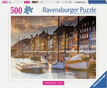 Puzzelwereld legpuzzel ravensburger 8460 zonsondergang kopenhagen 500 stukjes f