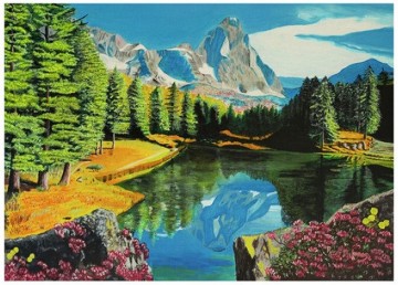 Puzzelwereld legpuzzel ravensburger 8736 rocky mountain reflections  300xl stukjes p