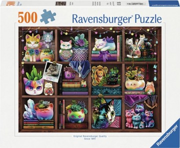 Puzzelwereld legpuzzel ravensburger 8743 cubby cats and succulents  500 stukjes f