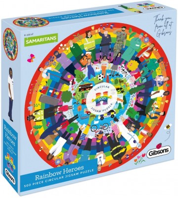 Puzzelwereld legpuzzel rond gibsons 3701 rainbow heros 500 stukjes L
