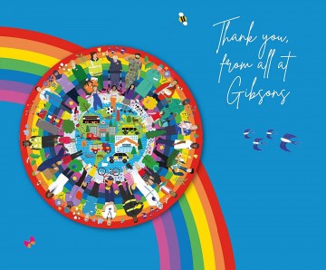 Puzzelwereld legpuzzel rond gibsons 3701 rainbow heros 500 stukjes D