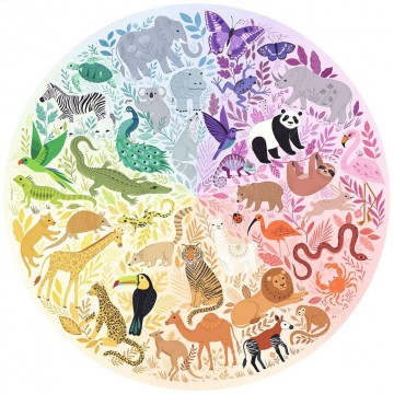 Puzzelwereld legpuzzel ronde puzzel   circle of colors   animals ravensburger 171729 500 stukjes p