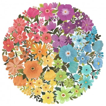 Puzzelwereld legpuzzel ronde puzzel   circle of colors   flowers ravensburger 171675 500 stukjes p