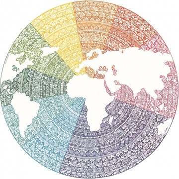 Puzzelwereld legpuzzel ronde puzzel   circle of colors   mandala ravensburger 171682 500 stukjes p
