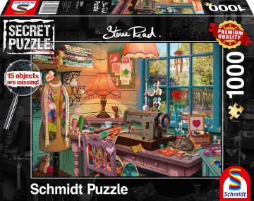 Puzzelwereld legpuzzel schmidt 59654 geheime raadsel   naaikamer 1000 stukjes r