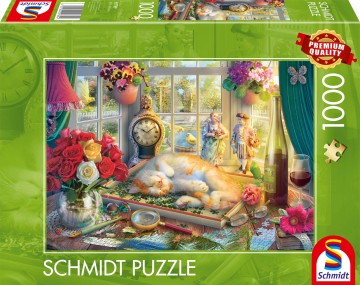 Puzzelwereld legpuzzel schmidt 59789 puzzeltijd met katten 1000 stukjes f