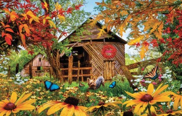 Puzzelwereld legpuzzel sunsout  30106 autumn red and gold 1000 stukjes p
