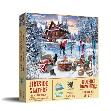 Puzzelwereld legpuzzel sunsout  42242 fireside skaters 1000 stukjes l