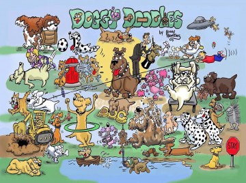 Puzzelwereld legpuzzel sunsout 16002 doggy doodle 1000 stukjes p