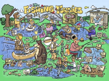 Puzzelwereld legpuzzel sunsout 16003 fishing funnies 1000 stukjes p