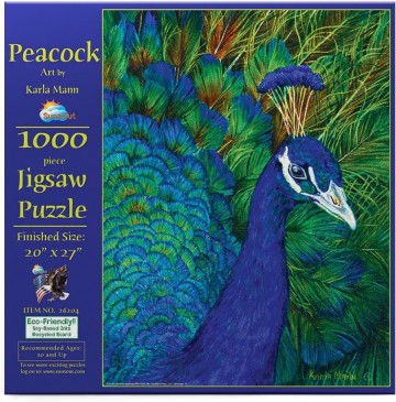 Puzzelwereld legpuzzel sunsout 26204 peacock 1000 stukjes f