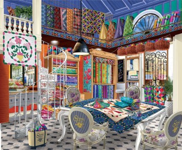 Puzzelwereld legpuzzel sunsout 31550  queenies quiltery 1000xl stukjes p