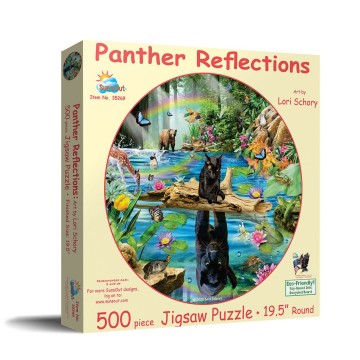 Puzzelwereld legpuzzel sunsout 35269 panther reflections 500 stukjes l