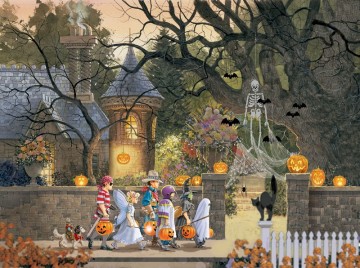 Puzzelwereld legpuzzel sunsout 51224 doug laird   friends on halloween 1000 stukjes p