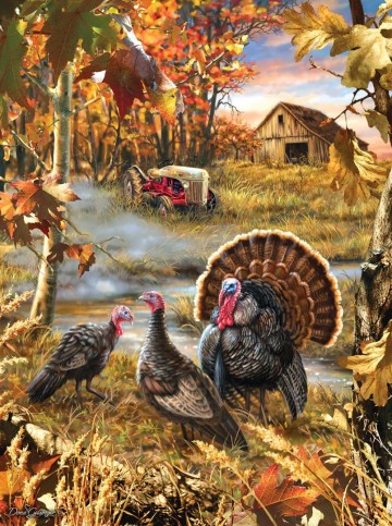 Puzzelwereld legpuzzel sunsout 57168 turkey ranch 1000 stukjes p
