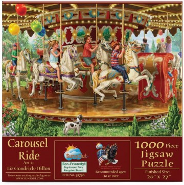 Puzzelwereld legpuzzel sunsout 59798 carousel ride 1000 stukjes f