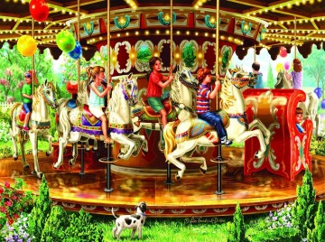 Puzzelwereld legpuzzel sunsout 59798 carousel ride 1000 stukjes p