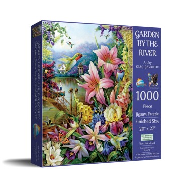 Puzzelwereld legpuzzel sunsout 61922 garden by the river 1000 stukjes l