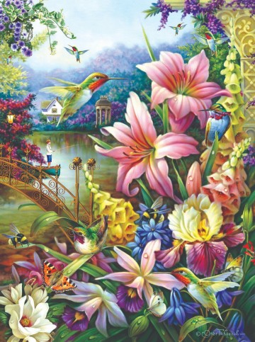 Puzzelwereld legpuzzel sunsout 61922 garden by the river 1000 stukjes p