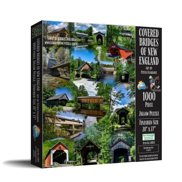Puzzelwereld legpuzzel sunsout 64001 covered bridges of new england 1000 stukjes l