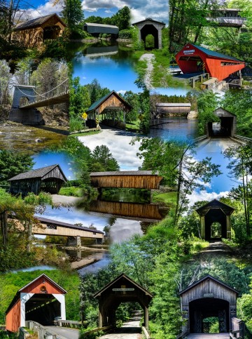 Puzzelwereld legpuzzel sunsout 64001 covered bridges of new england 1000 stukjes p