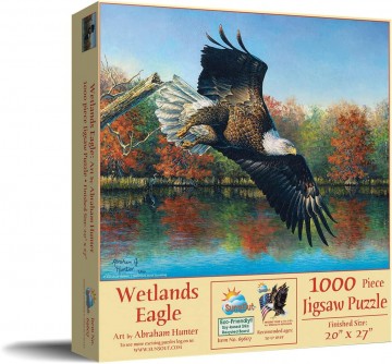 Puzzelwereld legpuzzel sunsout 69607 abraham hunter   wetlands eagle 1000 stukjes l