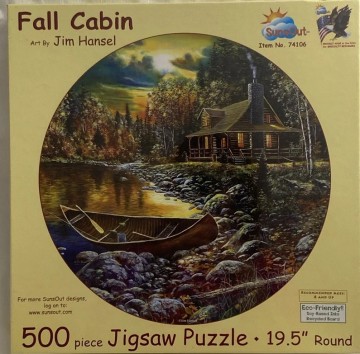 Puzzelwereld legpuzzel sunsout 74106 fall cabin 500 stukjes f